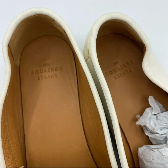 Sezane Vicky Loafers Elegant Cream/White Leather in smooth Ecru chain detail 42 - Picture 8 of 11